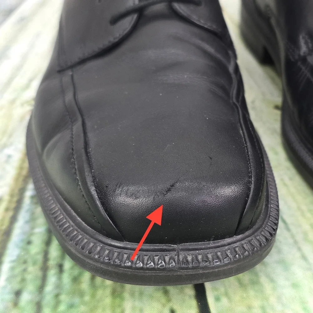 ECCO Helsinki Bicycle Toe Oxford Mens 45 11 Black Leather Dress Shoes Comfort